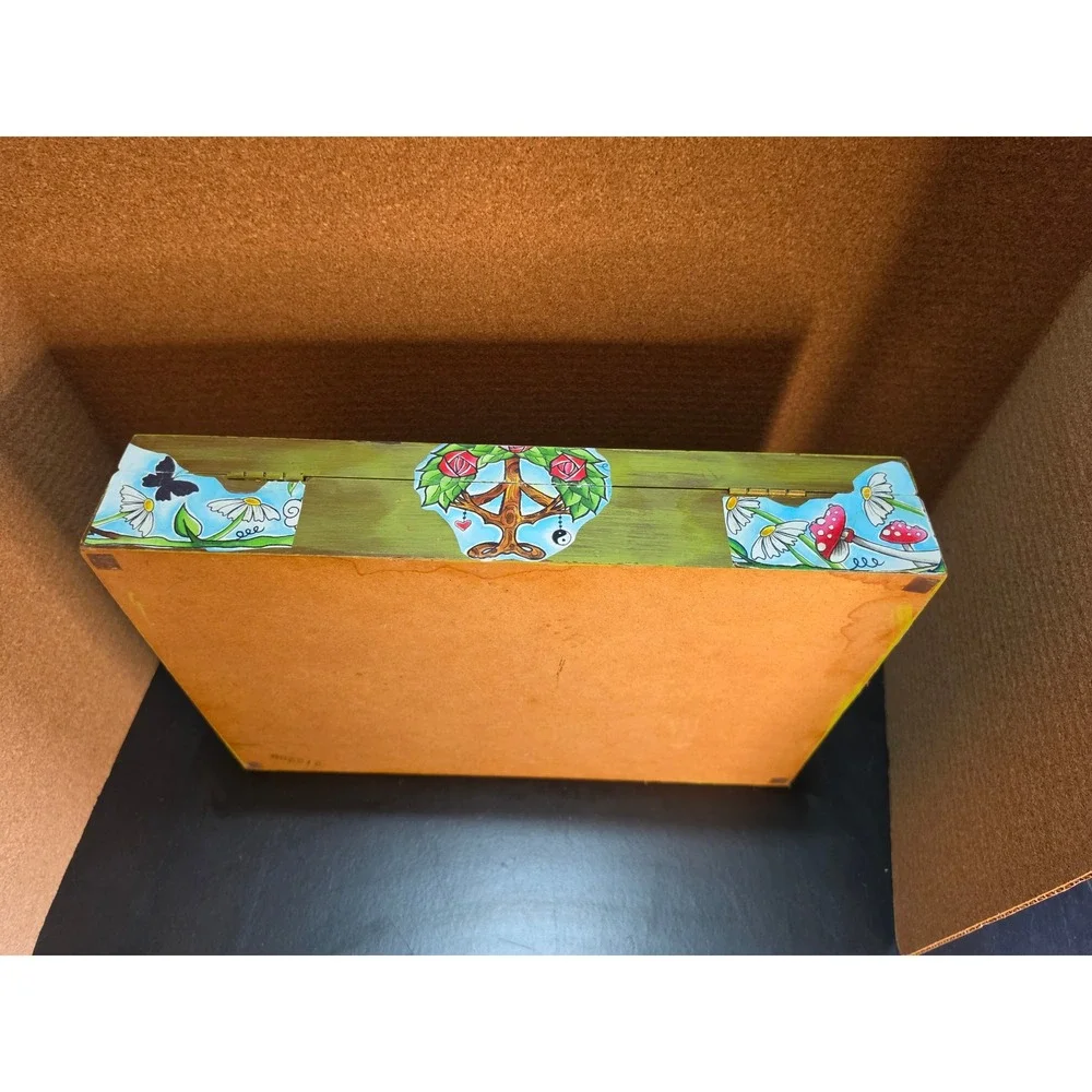Grateful Dead Wooden Stash Box Dancing Bears Terrapin Station Psychedelic